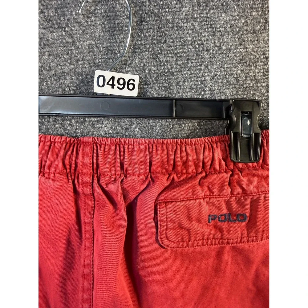 Polo Ralph Lauren Mens XXL Red Elastic Waist Cotton Chino Shorts Drawstring